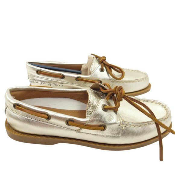 Sperry Top-Sider Platinum “Rudder” Women's Leather and Suede Boat Shoes - Picture 8 of 9